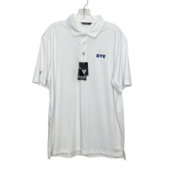 Levelwear DTE Embroidered Golf Polo Shirt Mens Large White New - Picture 1 of 9